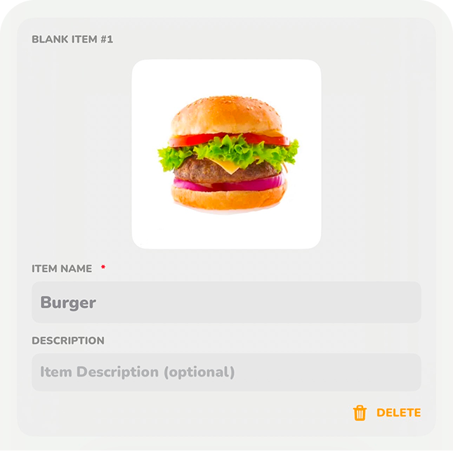 Add items base card