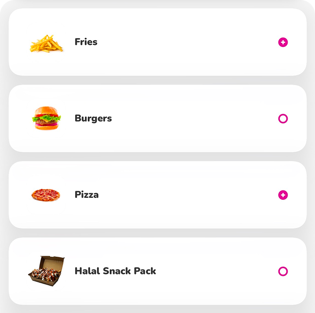 Add items sample menu